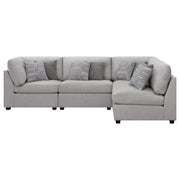 Cambria - 4 Piece Upholstered Modular Sectional Sofa - Gray - JaxCo Furniture