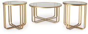 Milloton - Gold - Occasional Table Set (Set of 3) - JaxCo Furniture