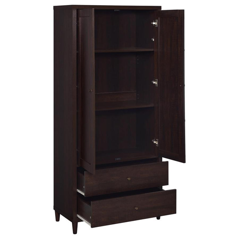 Wadeline - 2 Door Tall Accent Storage Cabinet - Rustic Tobacco - JaxCo Furniture