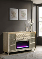 Lorient - 8-Drawer LED Bedroom Flame Box Dresser - JaxCo Furniture