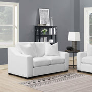 Ashlyn - Upholstered Sloped Arm Loveseat - White - JaxCo Furniture