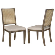 Matisse - Woven Rattan Back Dining Side Chair Brown (Set of 2) - Dark Brown - JaxCo Furniture