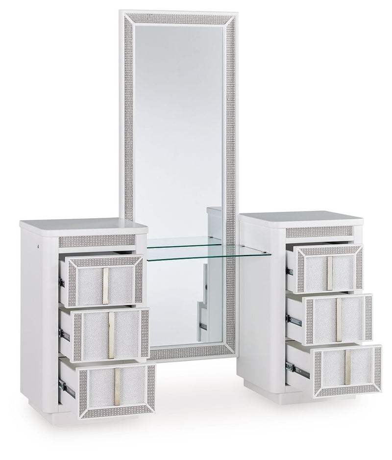 Chalanna - White - Vanity With Mirror - JaxCo Furniture