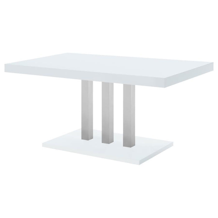 Brooklyn - Rectangular Dining Table - White High Gloss - JaxCo Furniture