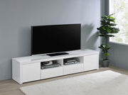 Jude - 2 Door Engineered Wood TV Stand - High Gloss White - JaxCo Furniture