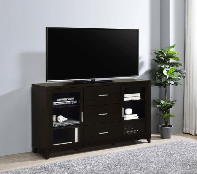 Lewes - 2 Door Engineered Wood TV Stand - Cappuccino - JaxCo Furniture