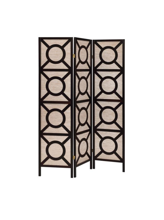 Vulcan - 3 Panel Room Divider Folding Shoji Screen - Cappuccino - JaxCo Furniture