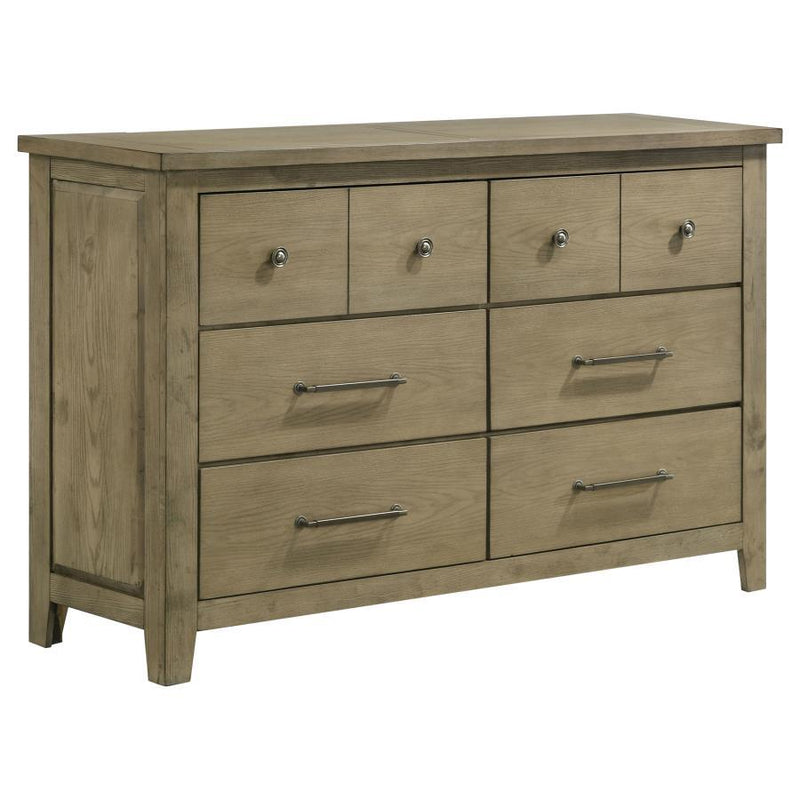Hazlewood - 6-Drawer Bedroom Dresser Cabinet - Vineyard Oak - JaxCo Furniture
