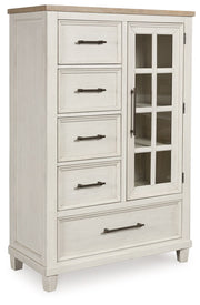 Shaybrock - Antique White / Brown - Door Chest - JaxCo Furniture