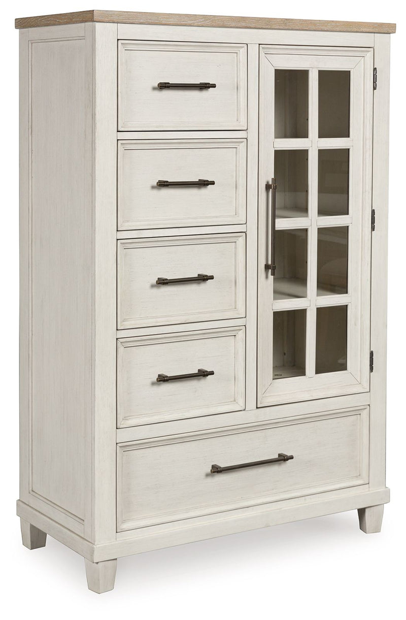 Shaybrock - Antique White / Brown - Door Chest - JaxCo Furniture