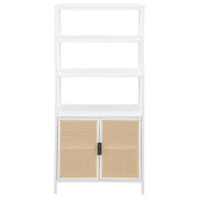 Amherst - 3-Shelf Radio Weave Cane Metal Accent Cabinet - JaxCo Furniture