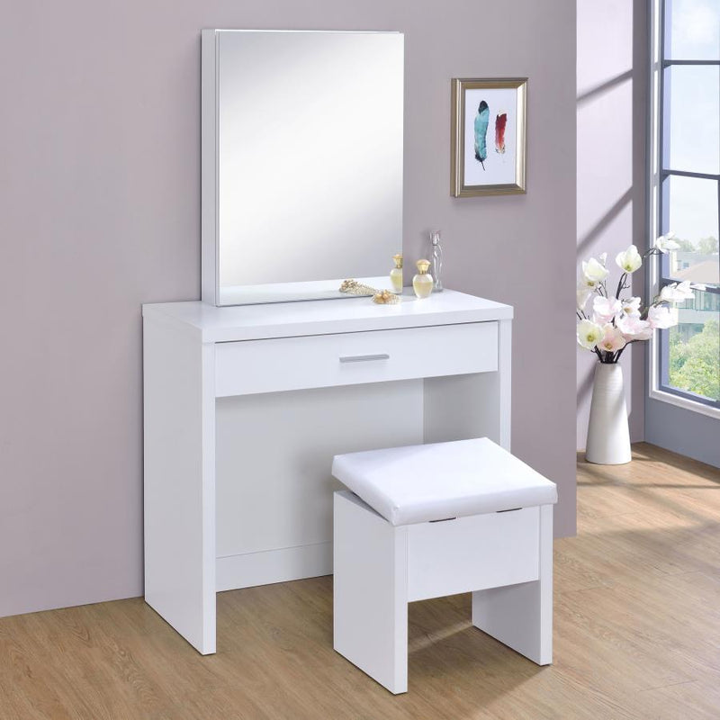 Harvey - 2-piece Vanity Set with Lift-Top Stool - JaxCo Furniture