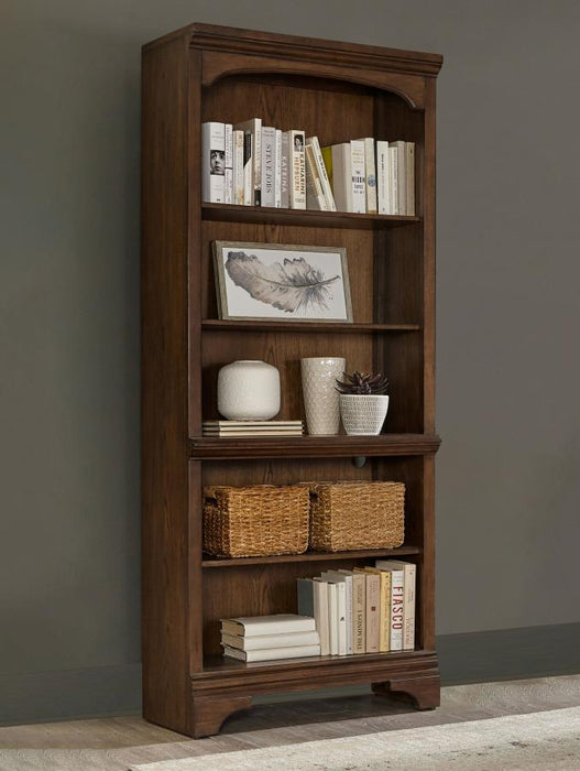 Hartshill - 5-Shelf Bookcase - Burnished Oak - JaxCo Furniture