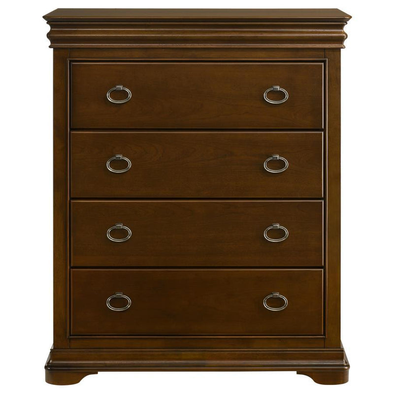 Garland - 4-Drawer Bedroom Chest Of Drawers - Brown Cherry - JaxCo Furniture
