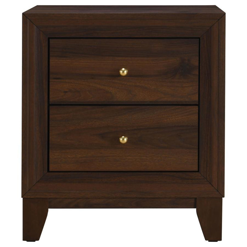 Welsley - 2-Drawer Nightstand Bedside Table - Walnut - JaxCo Furniture