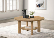 Ottowa - Round Wood Table With Shelf - JaxCo Furniture