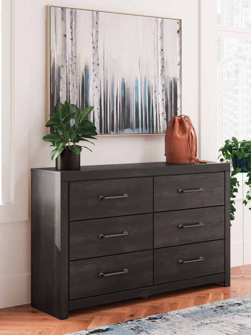 Hollivern - Dark Gray - Six Drawer Dresser - JaxCo Furniture