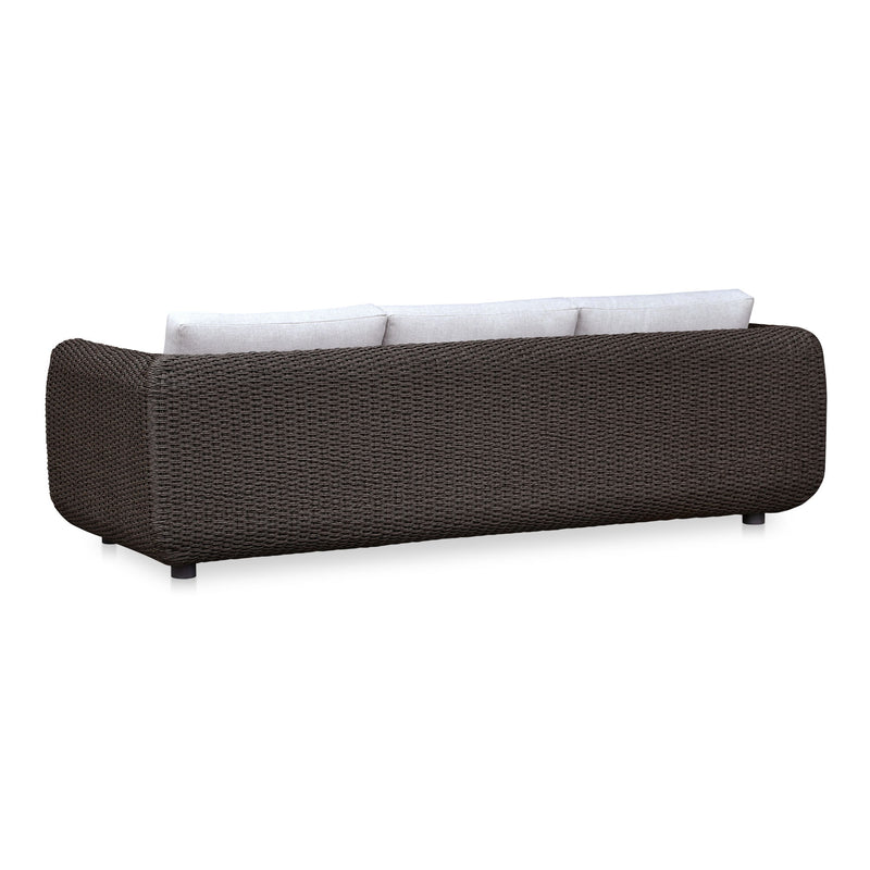 Soma - Outdoor Sofa - Dark Brown / White - JaxCo Furniture