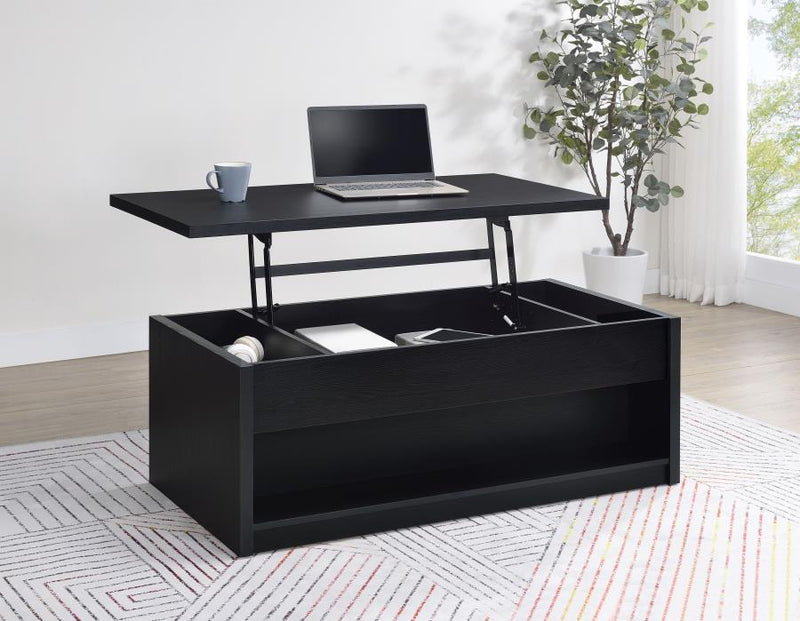 Knapp - Lift Top Cocktail Coffee Table With Dual Drawers - Black - JaxCo Furniture