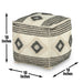 Dalia - Square Handwoven Woolen Pouf - Beige - JaxCo Furniture