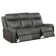 Raelynn - Upholstered Track Arm Motion Sofa - Gray - JaxCo Furniture