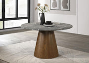 Franklin - 59" Round Dining Table - Gray And Dark Oak - JaxCo Furniture