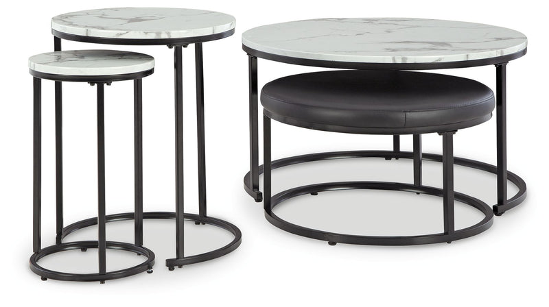 Jusmour - Black / White - Occasional Nesting Table (Set of 4) - JaxCo Furniture