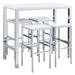 Natividad - 5 Piece Pub Height Bar Table Set - White High Gloss - JaxCo Furniture