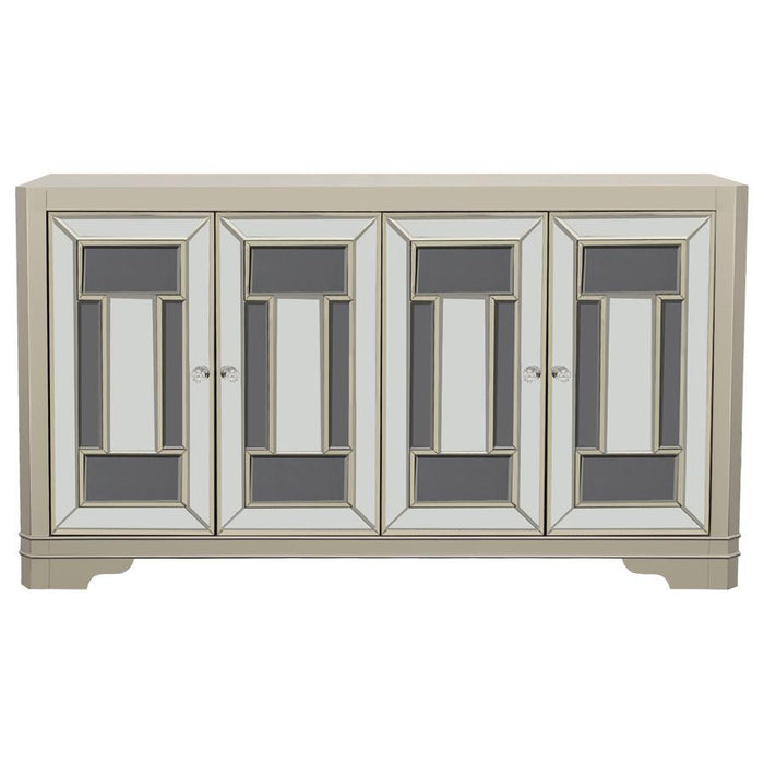 Toula - 4 Door Accent Cabinet - Smoke And Champagne - JaxCo Furniture