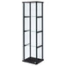 Cyclamen - 4-Shelf Clear Glass Curio Display Cabinet - Black - JaxCo Furniture