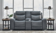 Mindanao - Power Reclining Loveseat With Console /Adj Hdrst - JaxCo Furniture