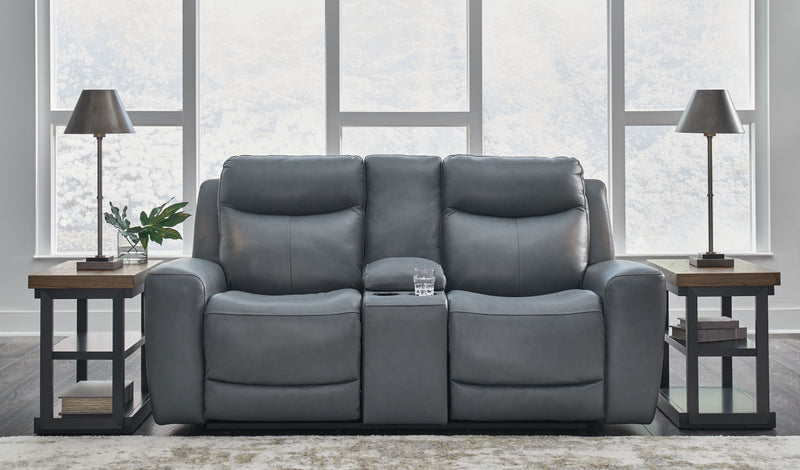 Mindanao - Power Reclining Loveseat With Console /Adj Hdrst - JaxCo Furniture