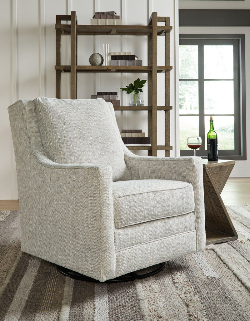 Kambria - Fog - Swivel Glider Accent Chair - JaxCo Furniture