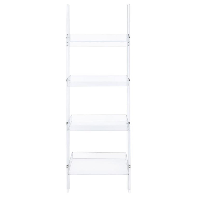 Amaturo - 4-Shelf Acrylic Ladder Bookshelf - Clear - JaxCo Furniture