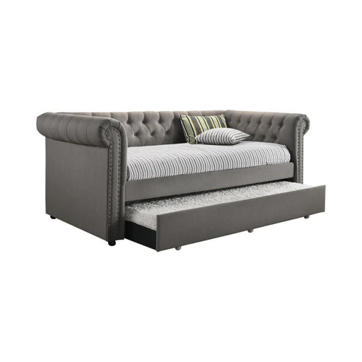 Kepner - Upholstered Twin Daybed With Trundle - Gray - JaxCo Furniture