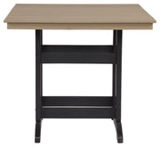 Fairen Trail - Black / Driftwood - Square Counter TBL w/Umb OPT - JaxCo Furniture