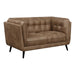 Thatcher - Upholstered Tuxedo Arm Tufted Loveseat - Brown - JaxCo Furniture