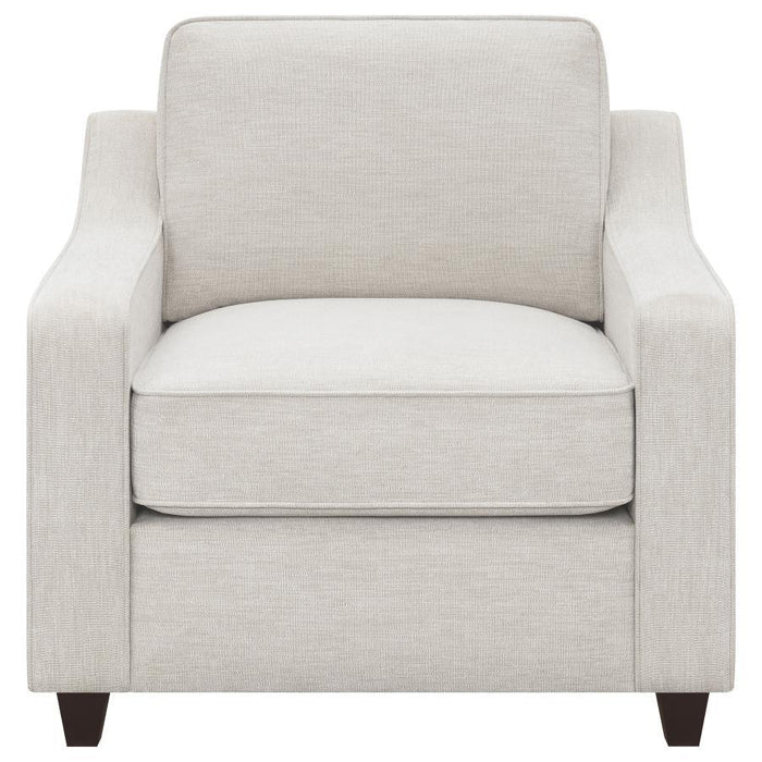 Christine - Upholstered Sloped Arm Accent Chair - Beige - JaxCo Furniture