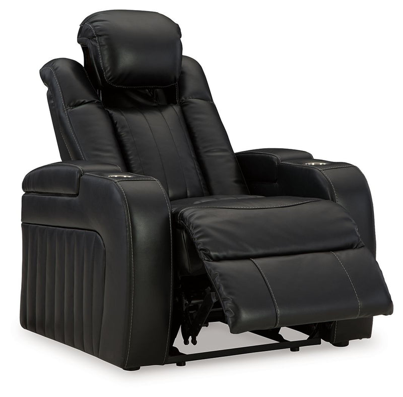 Caveman Den - Midnight - Power Recliner/ Adj Headrest - JaxCo Furniture