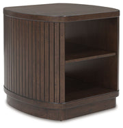Korestone - Dark Brown - Square End Table - JaxCo Furniture