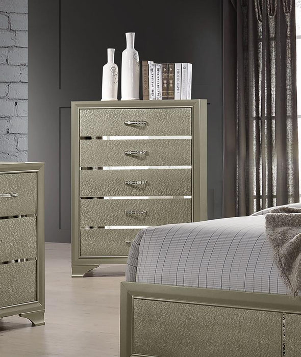 Beaumont - 5-Drawer Bedroom Chest - Champagne