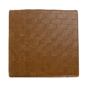 Aristo - Leather Square Ottoman - Chestnut - JaxCo Furniture
