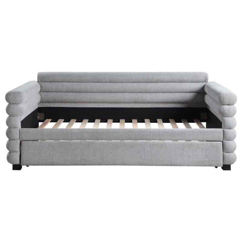Patricia - Boucle Upholstered Day Bed With Trundle - JaxCo Furniture