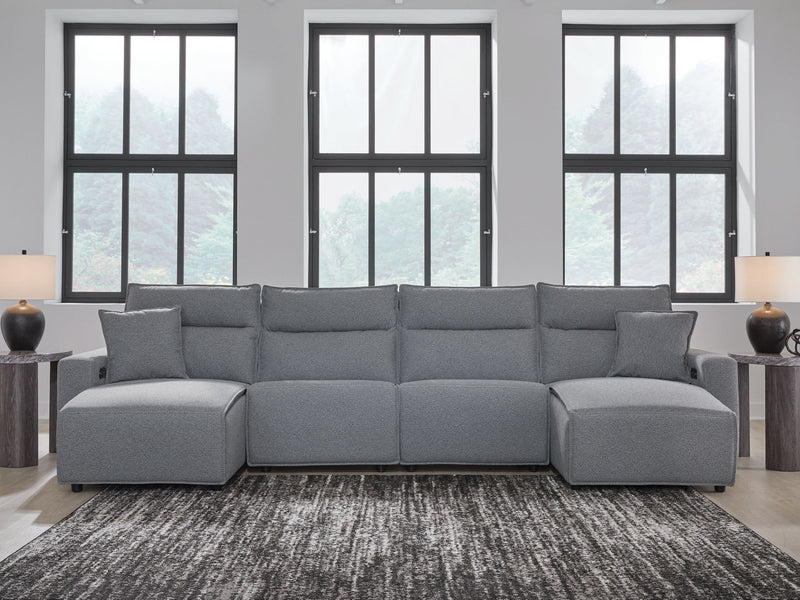ModMax II - Salt And Pepper - Reclining Sectional - JaxCo Furniture