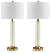 Orenman - Clear / Brass Finish - Glass Table Lamp (Set of 2) - JaxCo Furniture