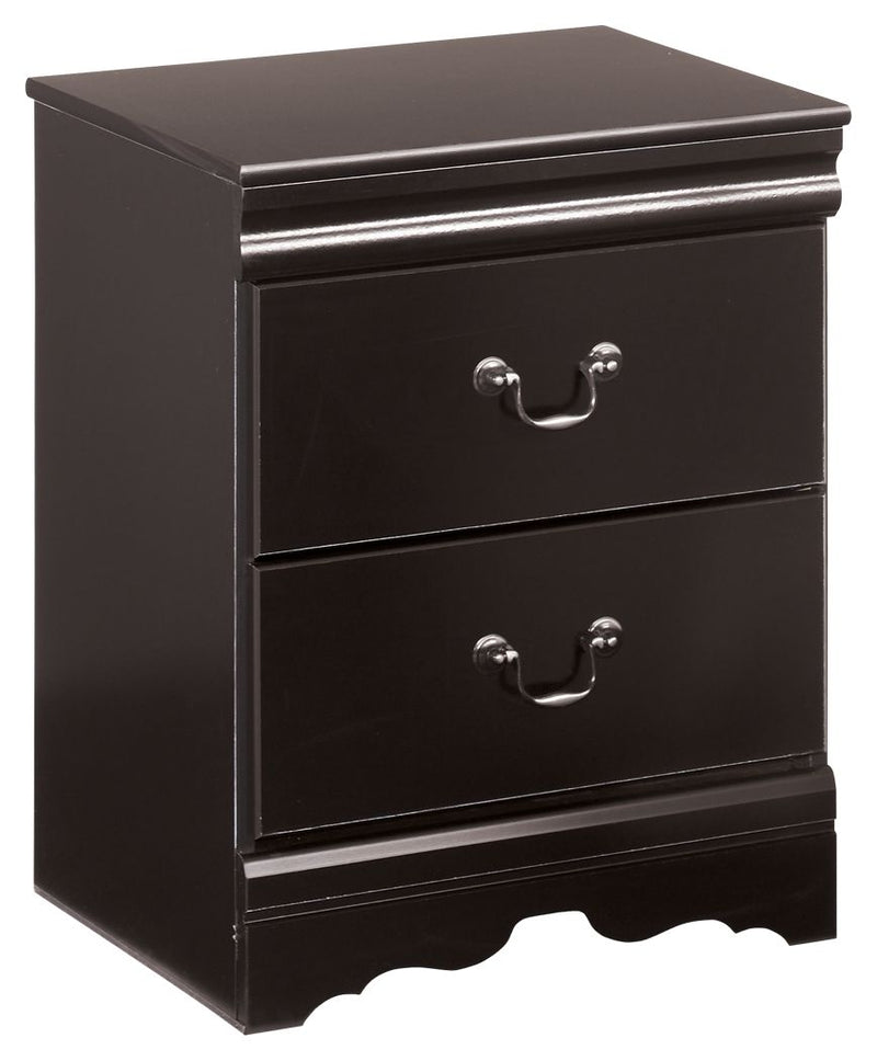 Huey - Black - Two Drawer Night Stand - JaxCo Furniture