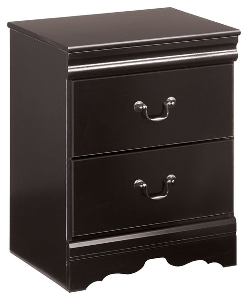 Huey - Black - Two Drawer Night Stand - JaxCo Furniture