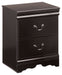 Huey - Black - Two Drawer Night Stand - JaxCo Furniture