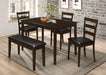 Guillen - 5 Piece Rectangular Dining Table Set - Cappuccino - JaxCo Furniture