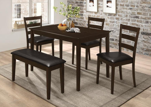 Guillen - 5 Piece Rectangular Dining Table Set - Cappuccino - JaxCo Furniture